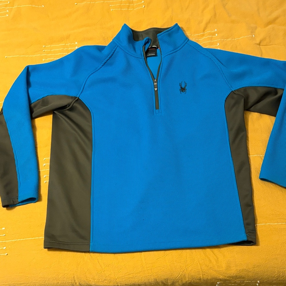Spyder Blue and Black Performance Pullover